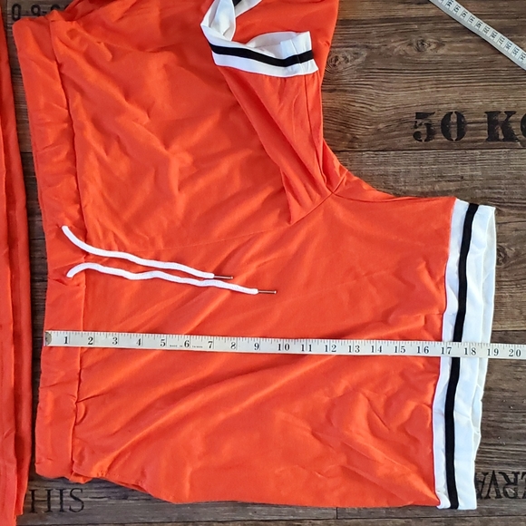 Shein, orange & white, short set, size 4X - Picture 8 of 14